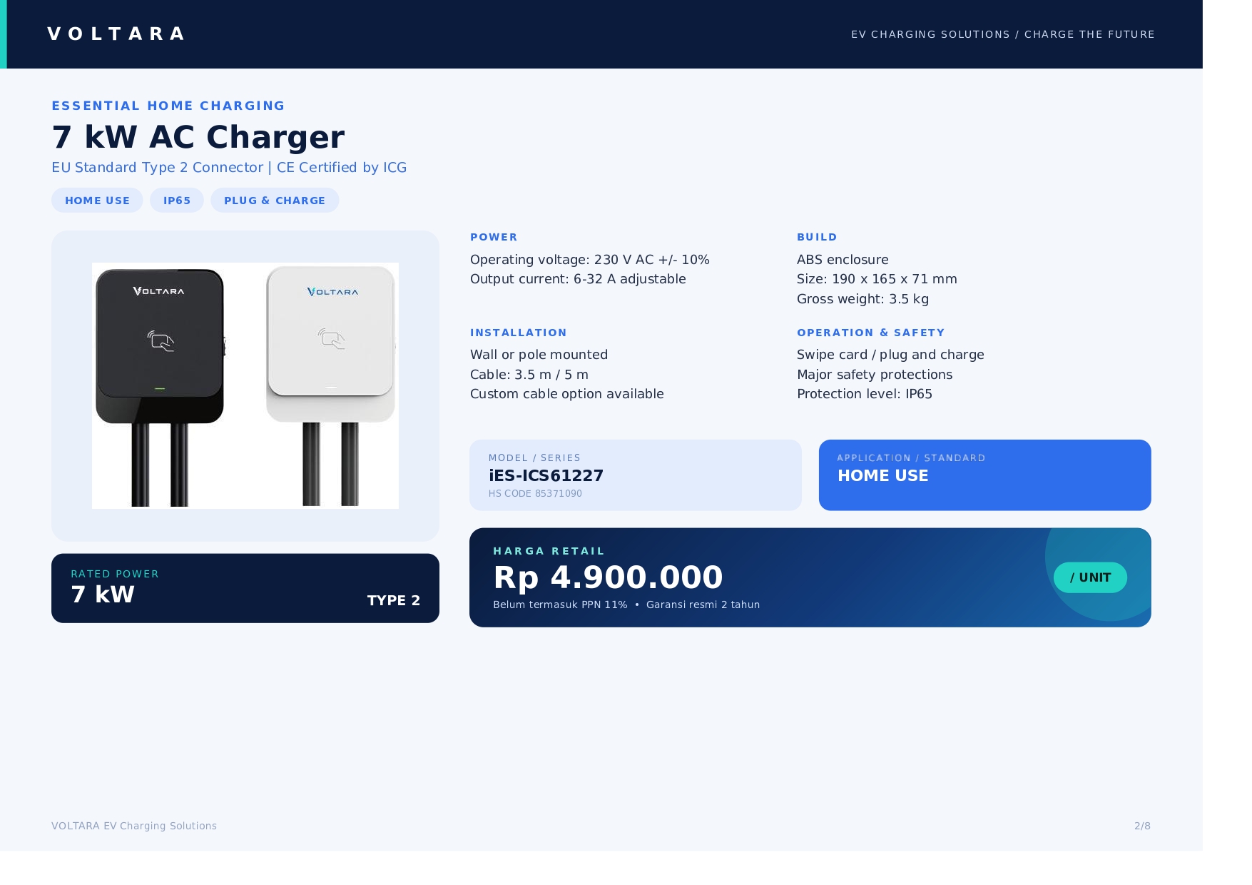 7 kW AC Charger Voltara